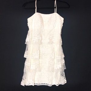 Sue Wong Lace Tiered Dress